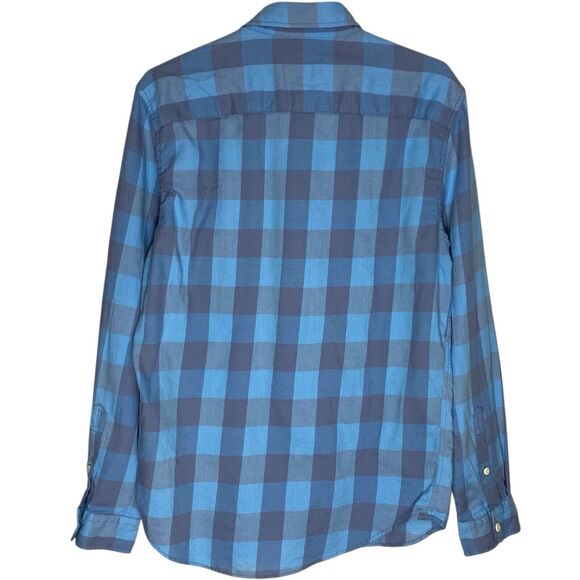 American Eagle Shirt Mens S Blue Gray Flannel Button Up Plaid Preppy Casual Soft - Picture 2 of 10
